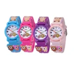 Sports Analog Quartz Watch for Kids & Pupils 3D Bear Pattern Waterproof Glass Dial Fashionable & Stylish 5mm PC Case for Girls