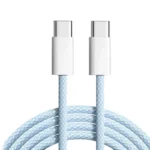New Nylon Braided PD Fast Charging Cable Type-C to Type-c Cord Data Cable for Smart Phones Pure Copper Shenzhen Manufacturer-1 m / Blue