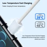 New Nylon Braided PD Fast Charging Cable Type-C to Type-c Cord Data Cable for Smart Phones Pure Copper Shenzhen Manufacturer - Image 5