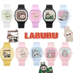 New Labubu Kids Watch Cartoon Dolls Character Round Silicone Strap Analog Digital Watch Boys Girls Children Toys Birthday Gifts - Image 4